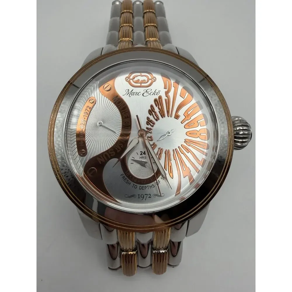 Marc Ecko Mens Watch Two-Tone Rose Gold Working